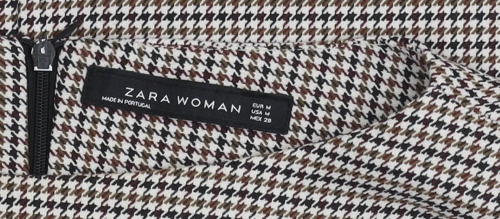 Zara Woman Women's Brown Houndstooth Dress Size 12
