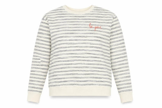 Mint Velvet Women's Grey Striped Pullover Sweatshirt Size 6