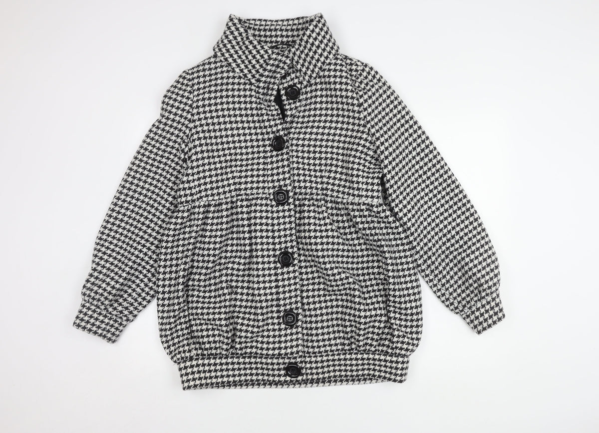 Dorothy Perkins Women's Black and White Houndstooth Coat, Size 12