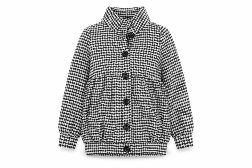 Dorothy Perkins Women's Black and White Houndstooth Coat, Size 12