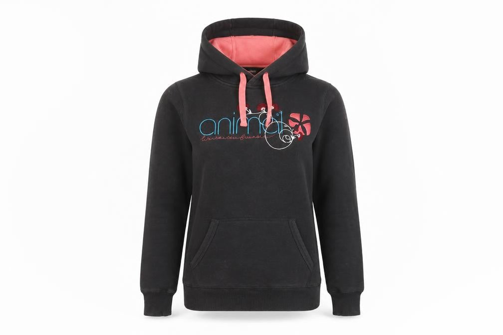 Animal Women's Black Hoodie Size 8 with Logo Accents