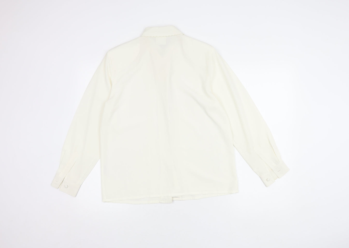 Eastex Women's White Button-Up Shirt, Size 10, Long Sleeve