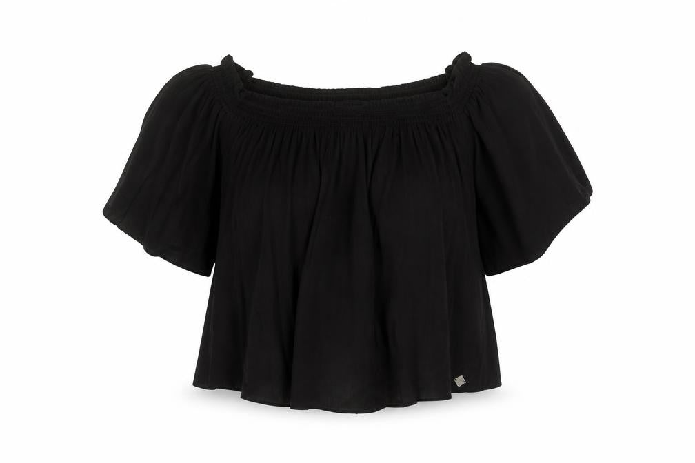 Superdry Women's Black Off Shoulder Tunic Blouse XS
