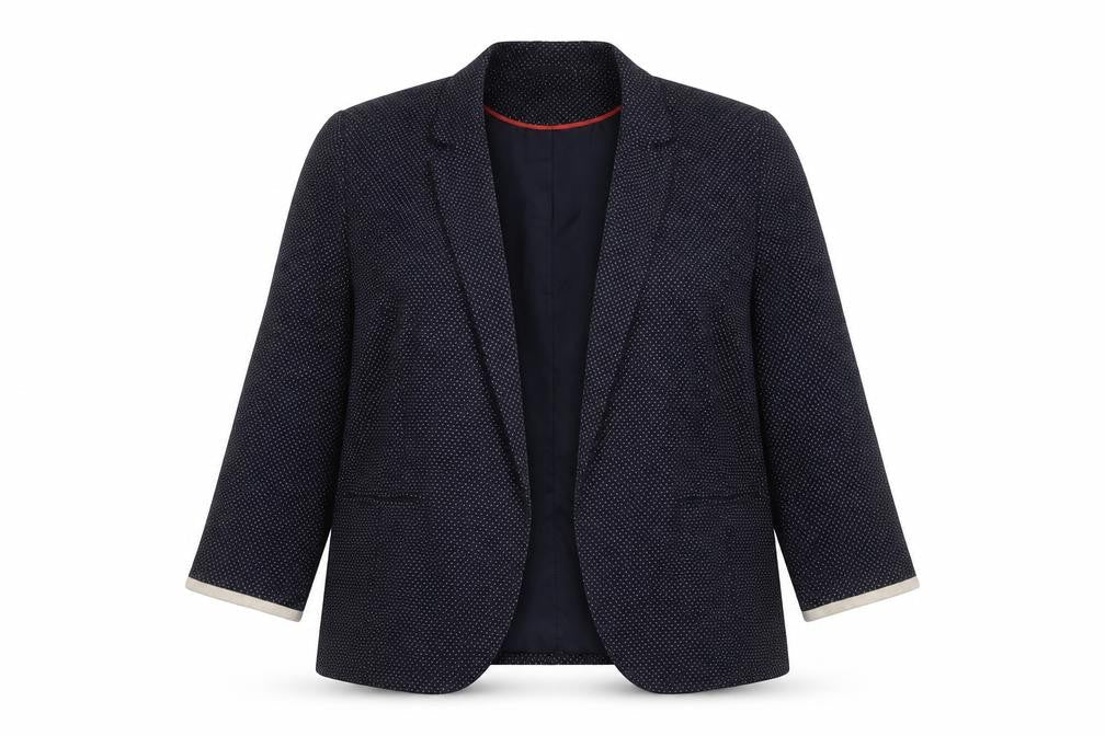 Wallis Women's Blue Spotted Blazer - Size 16