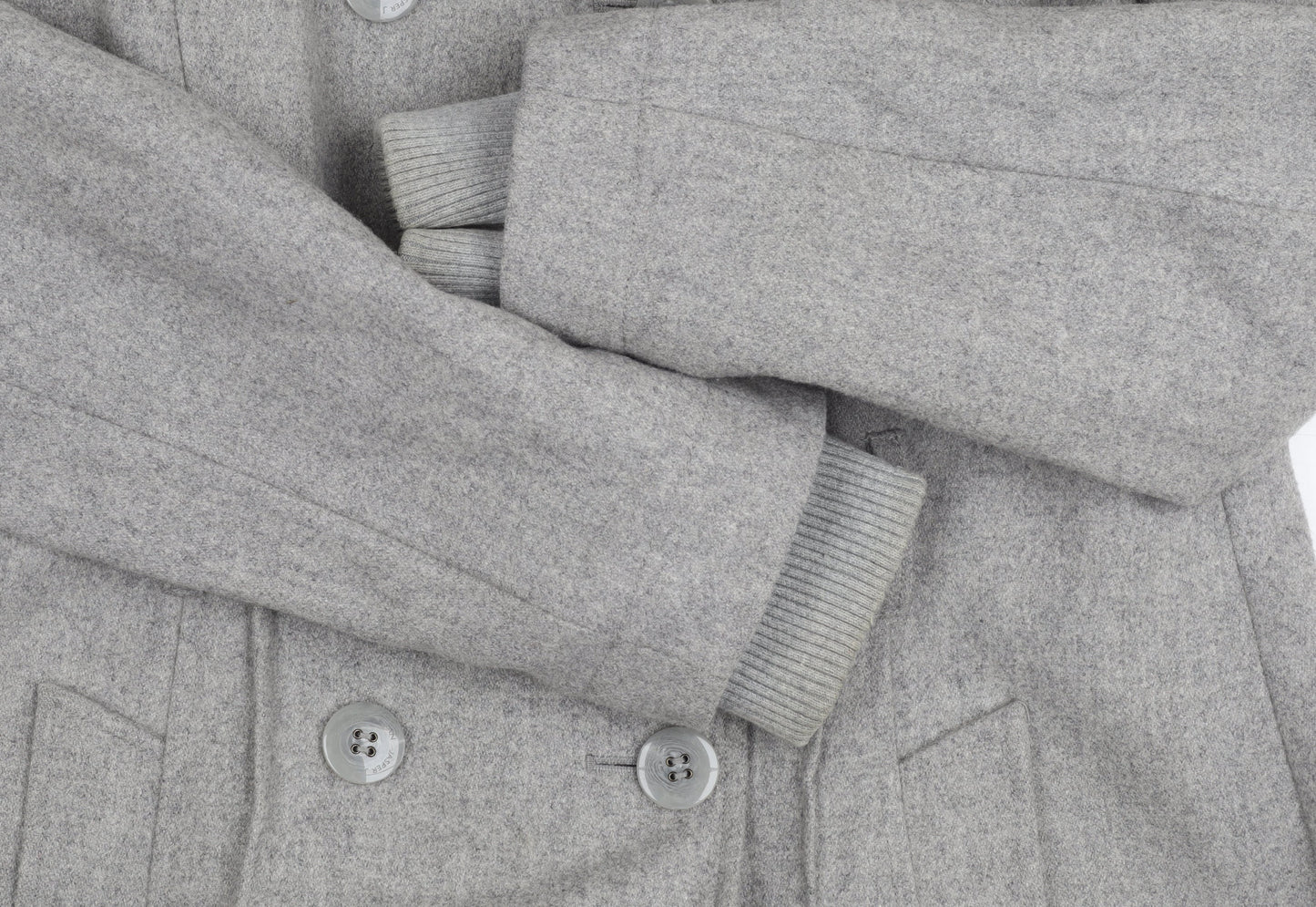 Jasper Conran Women's Grey Wool Blend Pea Coat Size 14