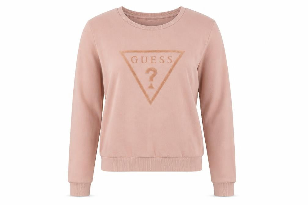 Guess Womens Pink Logo Pullover Sweatshirt XS