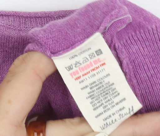 White Stuff Women’s Purple Button-Up Knit Top