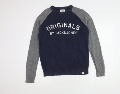 Jack & Jones Men's Blue M Logo Pullover Jumper
