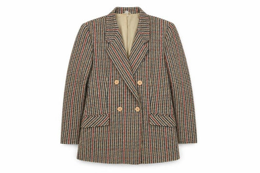 C&A Women's Multicoloured Houndstooth Blazer Size 10