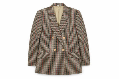 Front view of C&A Women's Multicoloured Houndstooth Blazer, size 10