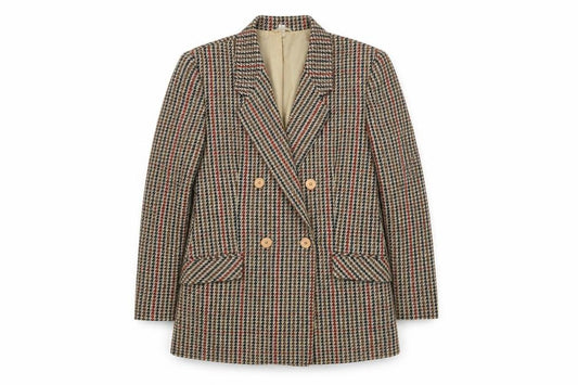 C&A Women's Multicoloured Houndstooth Blazer Size 10