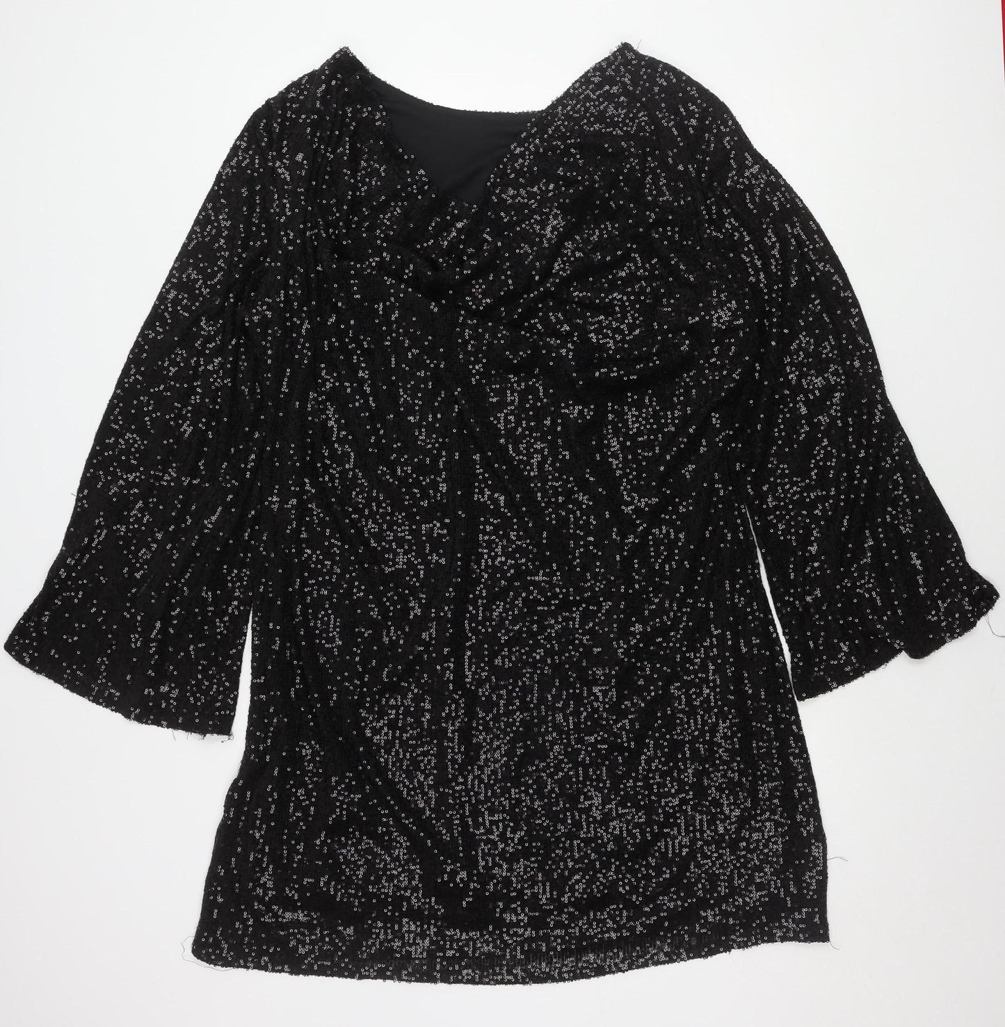 River Island Black Sequined Women's Dress Size 18