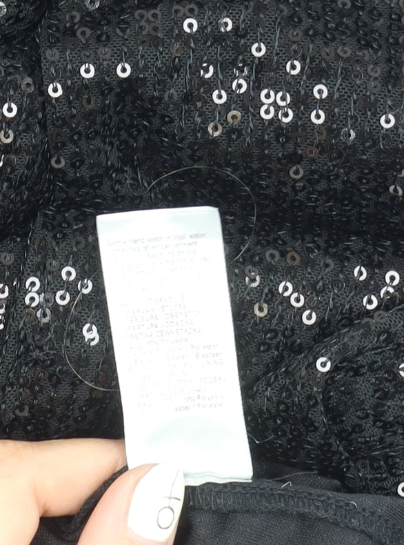 River Island Black Sequined Women's Dress Size 18