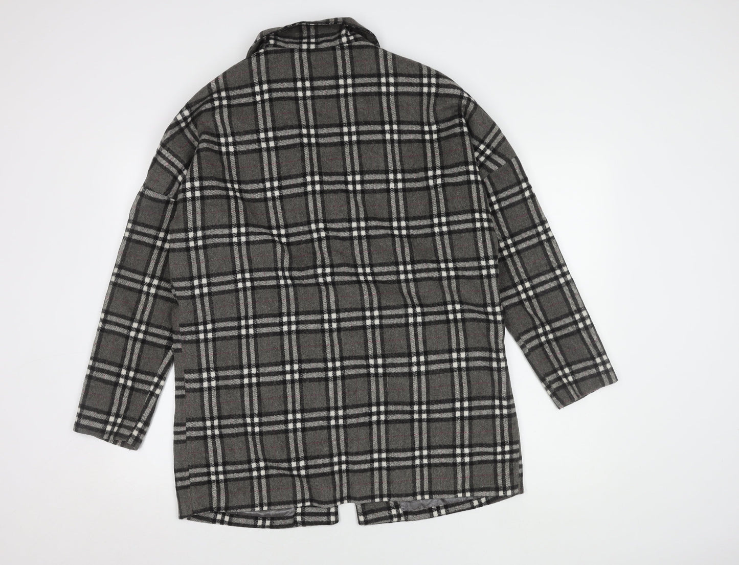 Stella Morgan Women's Grey Plaid Overcoat, Size 12