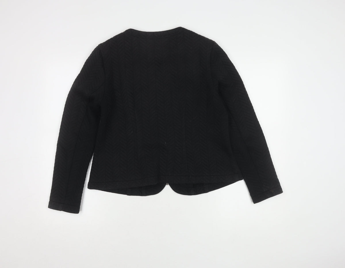 Marks & Spencer Women's Black Zip Jacket, Size 14, Excellent