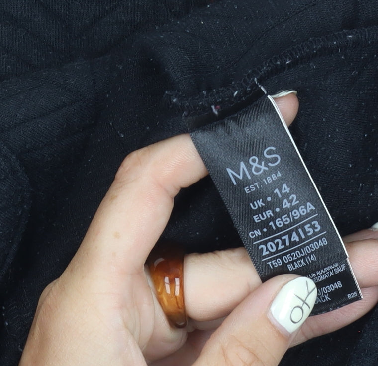 Marks & Spencer Women's Black Zip Jacket, Size 14, Excellent