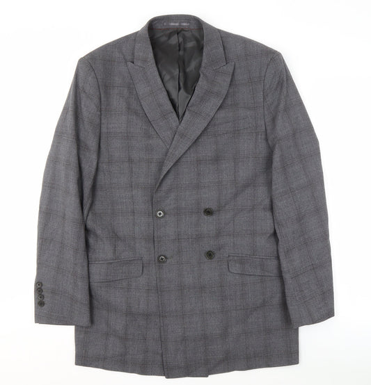 Hawes & Curtis Men's Grey Check Blazer, Size 42, Extra-Slim Fit