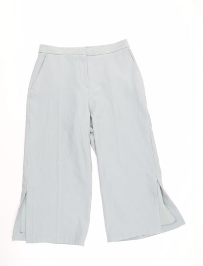 Zara Women's Blue Cropped Trousers - Medium