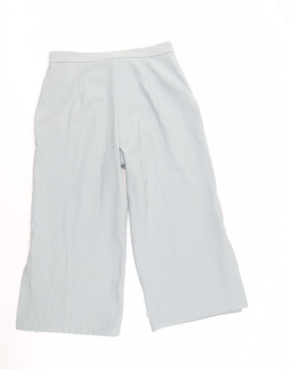 Zara Women's Blue Cropped Trousers - Medium