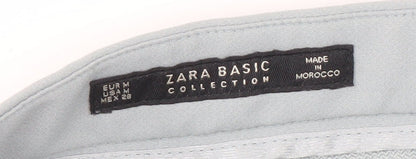 Zara Women's Blue Cropped Trousers - Medium