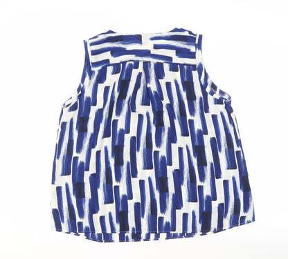 Marks & Spencer Women's Blue Geometric Blouse
