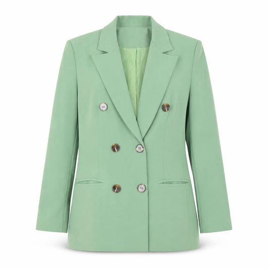 Boohoo Women's Green Blazer, Size 10, Double-Breasted