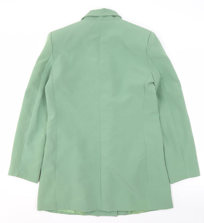 Boohoo Women's Green Blazer, Size 10, Double-Breasted