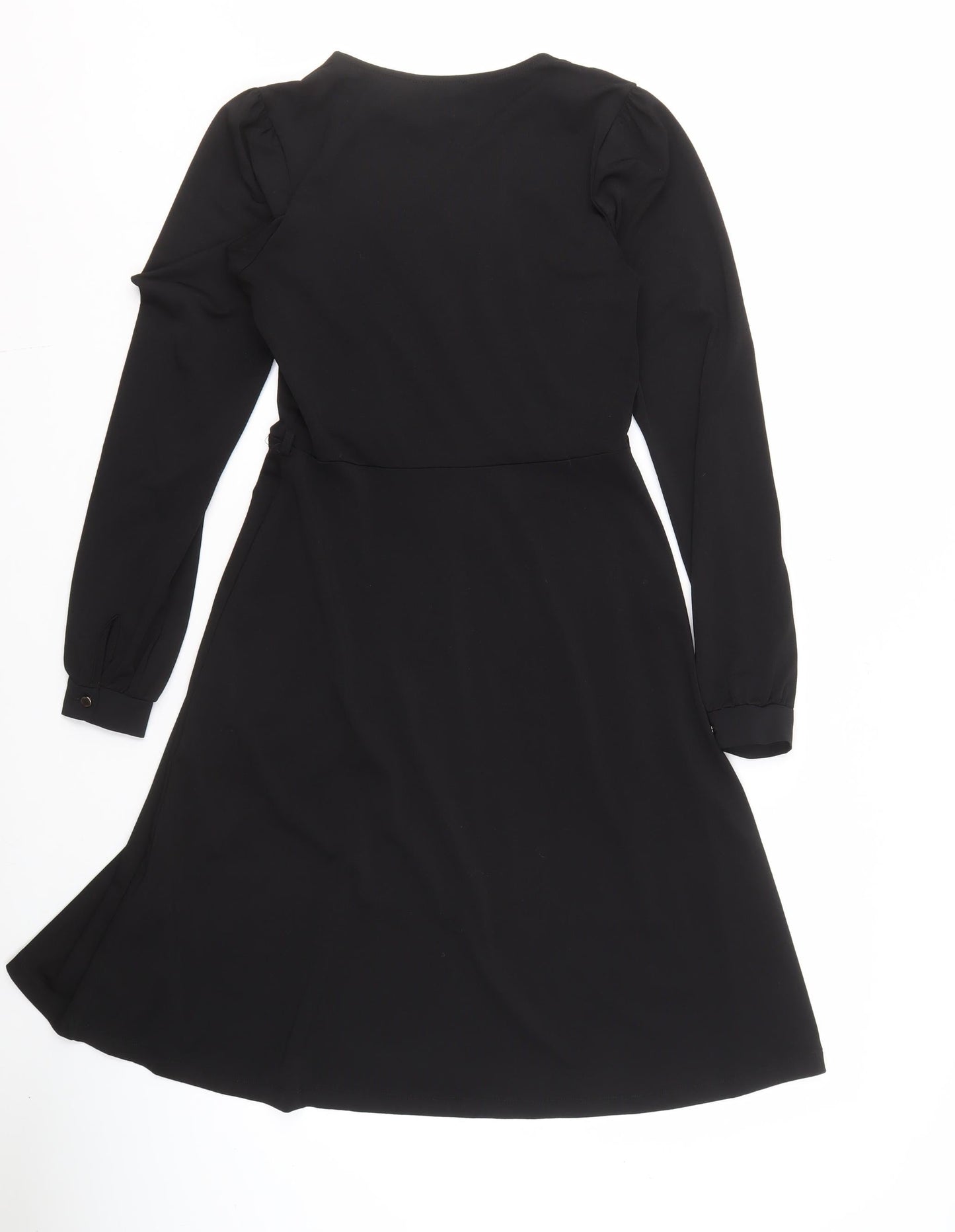 Warehouse Women's Black Knee Length V-Neck Dress