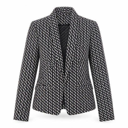Marks & Spencer Women's Black Geometric Blazer Size 8