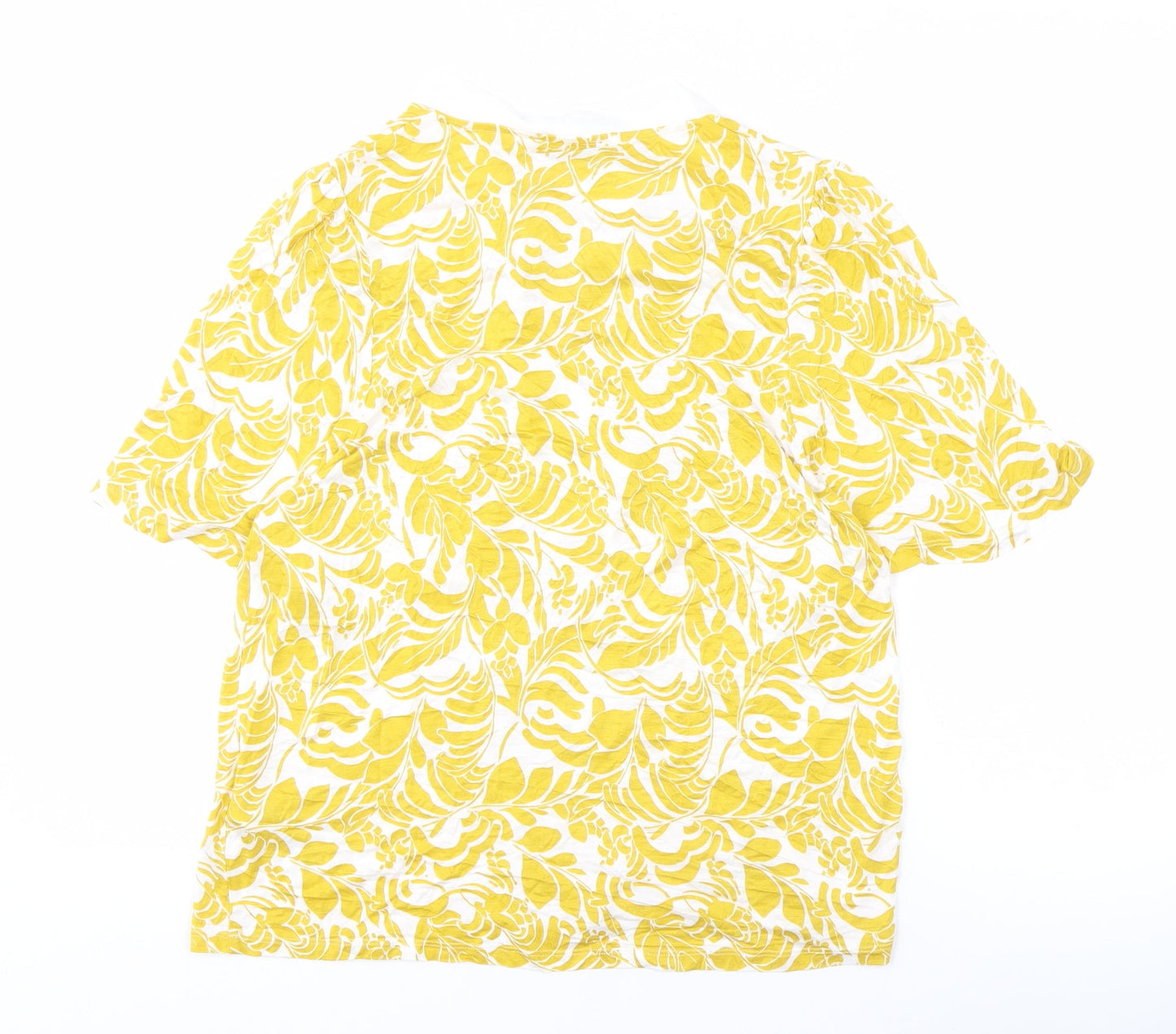 Marks and Spencer Women's Yellow V-Neck Bow Top Size 16
