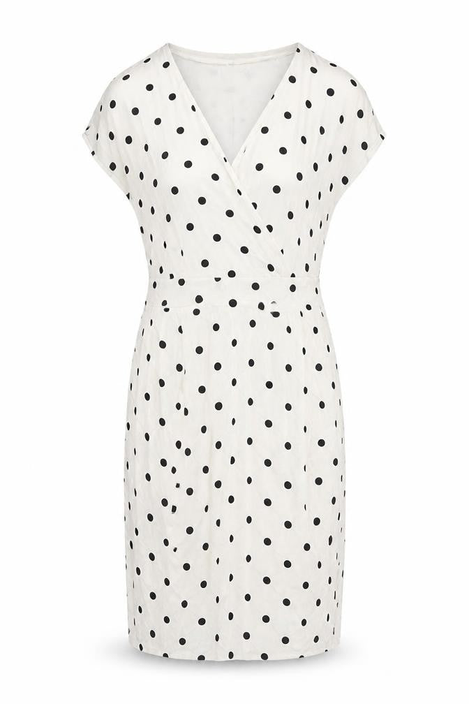 Bravissimo Women's White Polka Dot Dress - Size 10