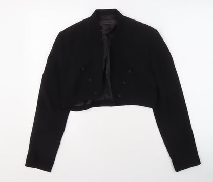 Additional front view of Ella Singh Women's Black Cropped Suit Jacket, size 8