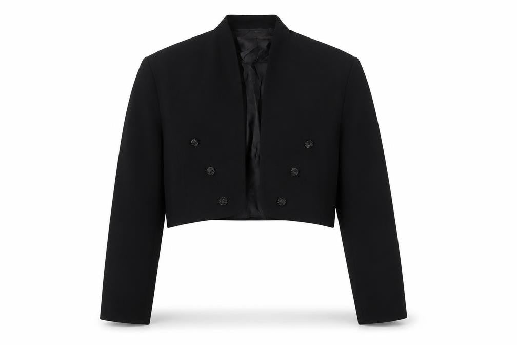 Ella Singh Women's Black Cropped Suit Jacket Size 8