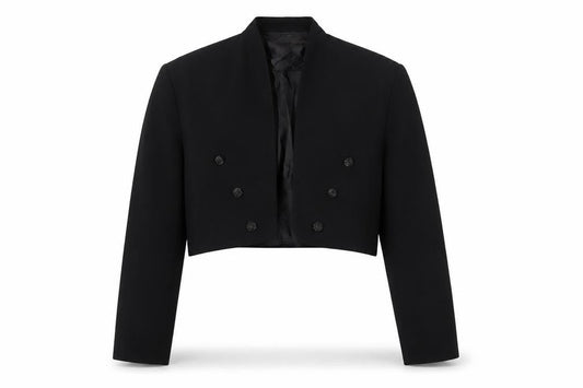Ella Singh Women's Black Cropped Suit Jacket Size 8