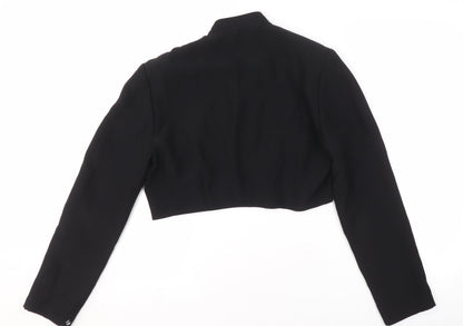 Back view of Ella Singh Women's Black Cropped Suit Jacket, size 8