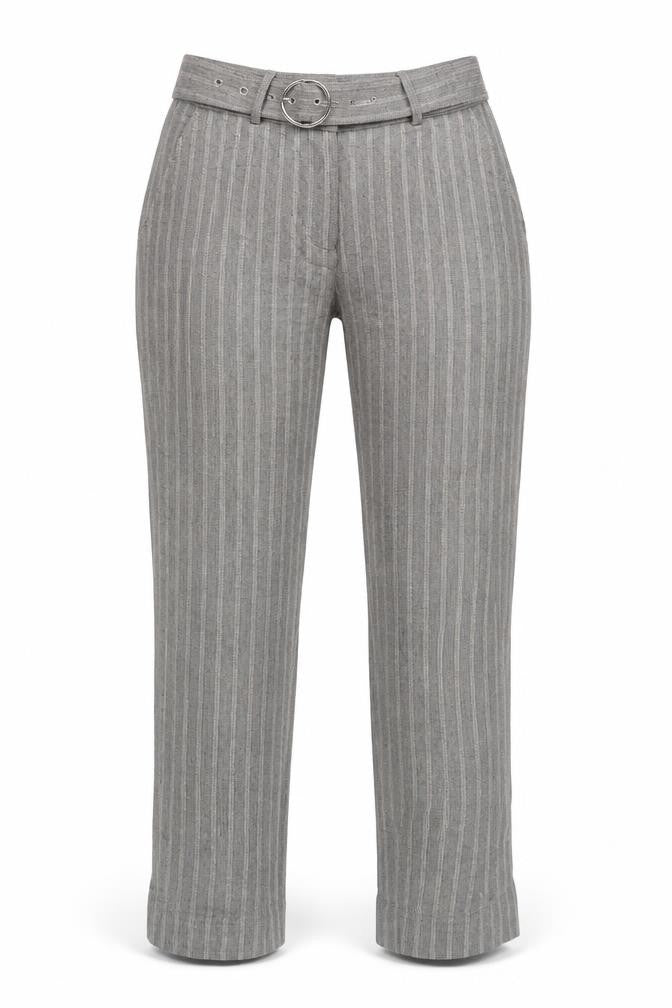 Zara Women's Grey Striped Trousers - Size S