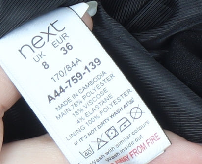 Next Women's Black Blazer Size 8 Tailored Fit