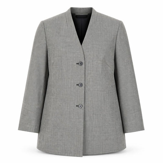 Alexon Women's Grey Suit Jacket Size 16 Wool Blend