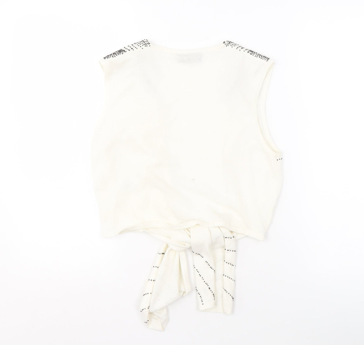 Principles Women's White Sleeveless Studded Vest Size 14