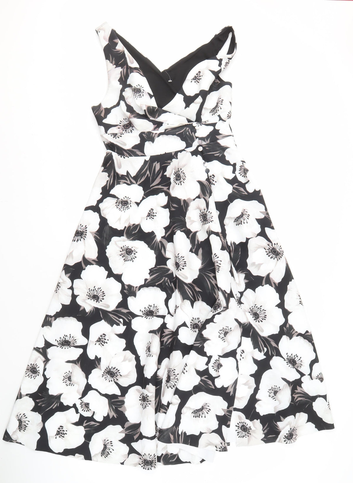ASOS DESIGN Women's Black Floral Dress Size 12