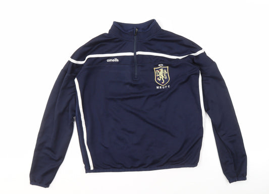 O'Neills Unisex Blue 1/4 Zip Rugby Sweatshirt Size 12