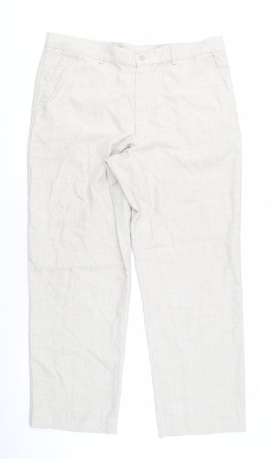 Farah Beige Unisex Trousers Size 10 Polyester Blend