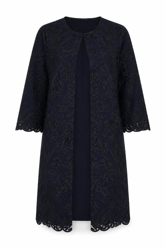Monsoon Women's Blue Embroidered Coat Size 10