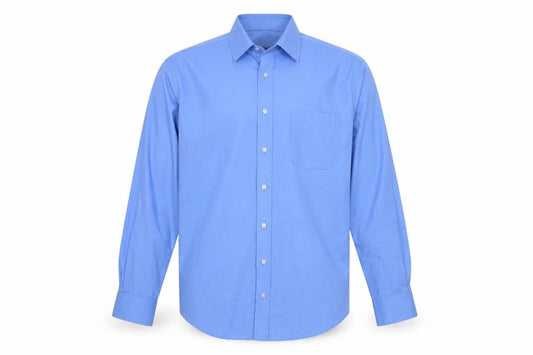 Marks & Spencer Men's Blue Button-Up Long Sleeve Shirt