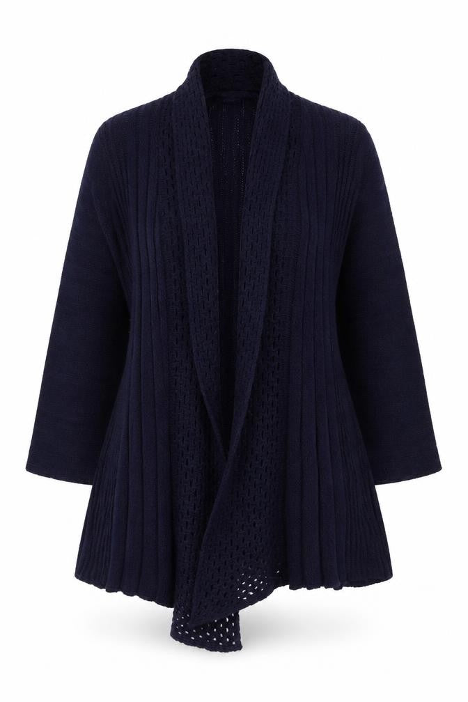 Eastex Women's Blue Open Front Cardigan, S, Casual Knit Style