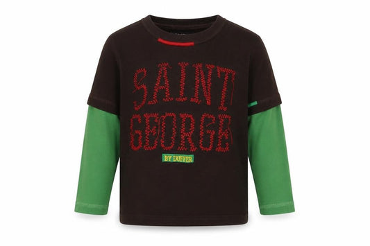 St George by Duffer Unisex Baby T-Shirt Brown/Green 12-18 Months