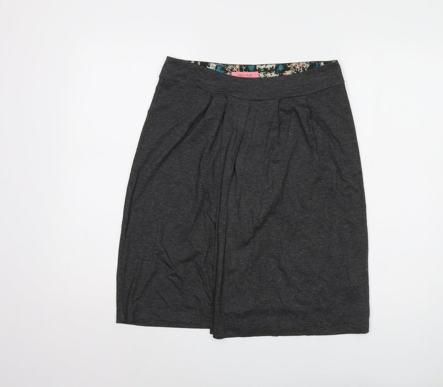 White Stuff Women's Grey Knee Length Pencil Skirt Size 10