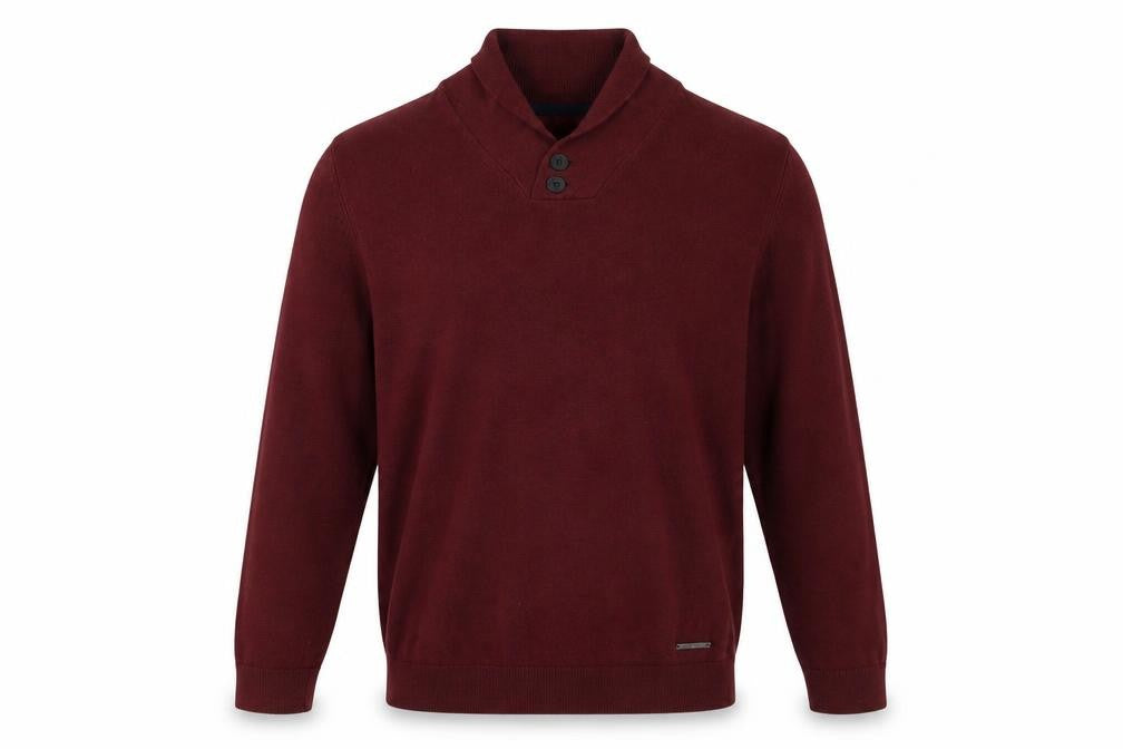 Jules Men's Red Henley Jumper M - Cotton Knit