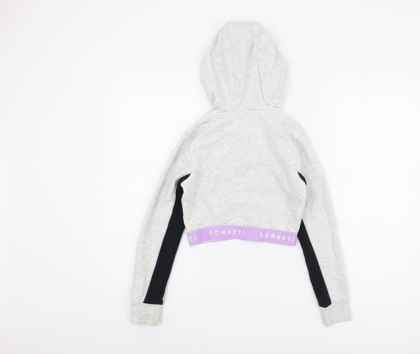 Sonneti Girls Grey Logo Pullover Hoodie, 8-9 Years