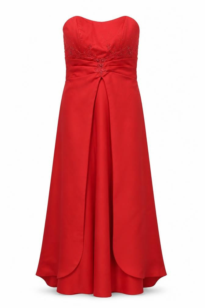 Raylia Designs Women's Red Formal Strapless Dress Size 14
